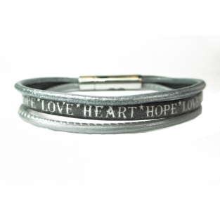 Leren armband B&L Love Heart Hope