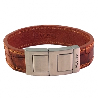 Dacaya armband Maxtor Croco cognac bruin