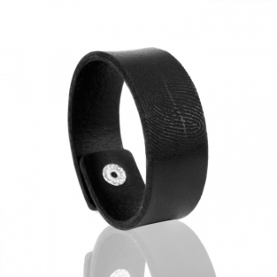 Leren armband met vingerafdruk