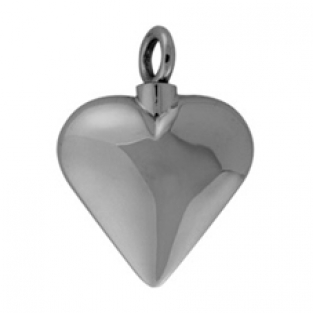 Ashanger hart 12mm zilver