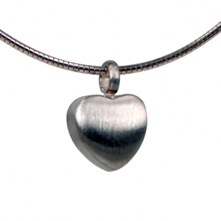 Ashanger hart 10,5mm zilver