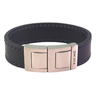 Blauwe leren armband Dacaya Fat Chopper