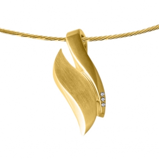 Design ashanger goud met 3 stenen