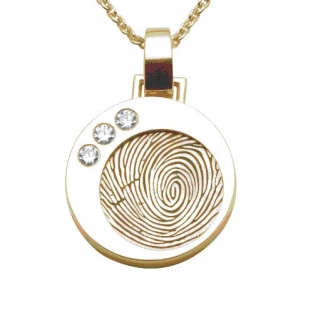 Geel gouden vingerafdruk ketting Soulmate Treasure