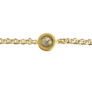 Gouden armband met as in ronde steen