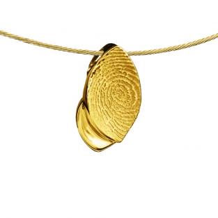 Gouden-design vingerafdruk hanger met holle achterzijde
