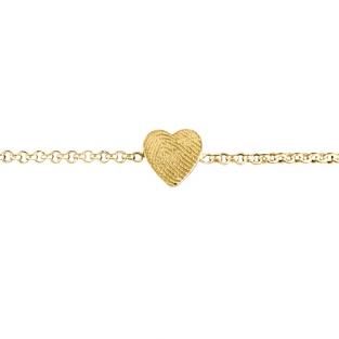 Gouden hart armband met vingerafdruk