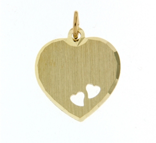 Gouden ketting hanger hart 17mm