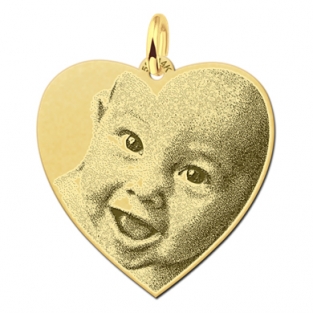 Gouden ketting met fotohanger hart