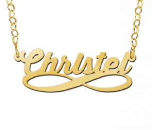 Gouden  naamketting infinity