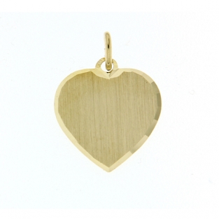 Zilveren ketting hanger hart 17mm mat