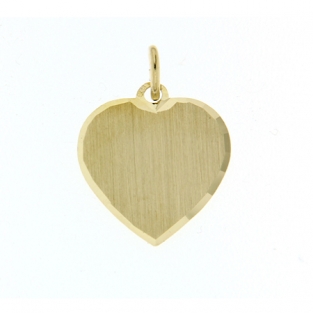 Zilveren ketting hanger hart 17mm mat