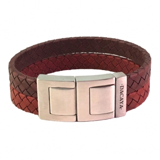 Leren armband Dacaya Dragstyle bruin-cognac