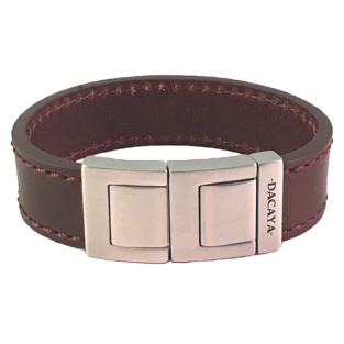 Leren armband Dacaya Fat Chopper bruin