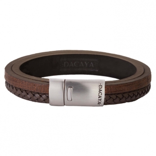 Leren armband Dacaya T-junction Brown