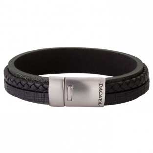 Leren armband Dacaya T-junction Black