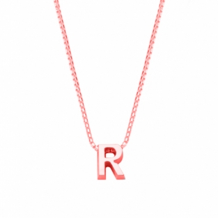 Initial ketting roodgoud R