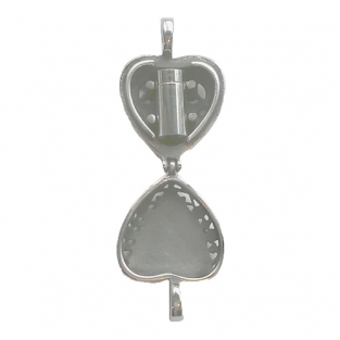 RVS medaillon hanger met asbuisje en pootafdruk Always in my heart open