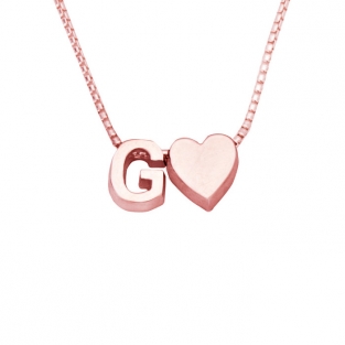 Initial ketting roodgoud G