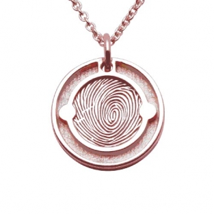 Rood gouden ketting met vingerafdruk Soulmate Treasure Rosie