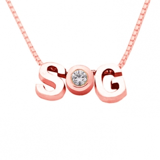 Initial ketting roodgoud SG