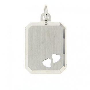 Zilveren ketting hanger met twee hartjes