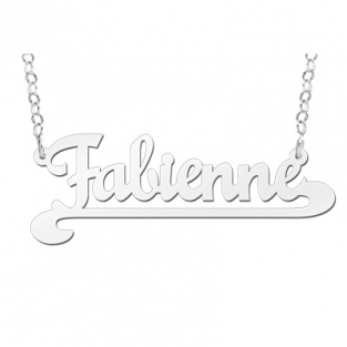 Zilveren naamketting model Fabiënne