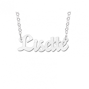 Zilveren naamketting model Lisette