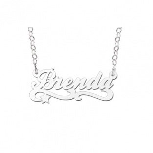 Zilveren kinder naamketting model Brenda