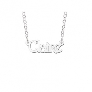 Zilveren kinder naamketting model Clair