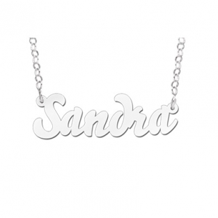 Zilveren naamketting model Sandra