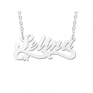 Zilveren naamketting Selina