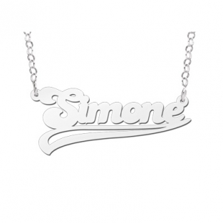 Zilveren naamketting Simone