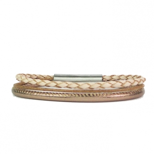 Armband B&L met matte sluiting en driedubbele banden