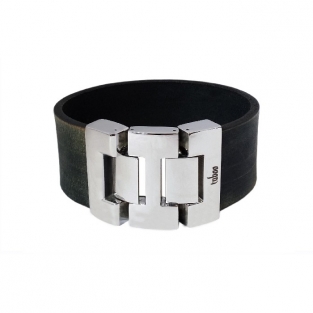 Leren armband Taboo Vinnie Black Army