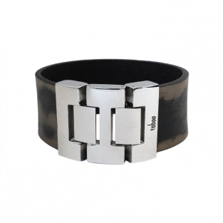 Leren armband Taboo Vinnie Black Sand