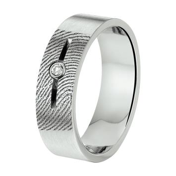 Edelstalen design afdrukring met gleuf en steen