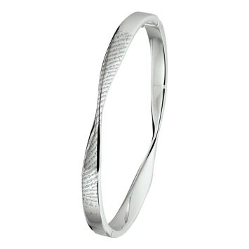 Gedraaide zilveren design armband met afdruk