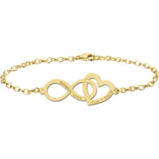 Gouden armband met infinity en hartje Names4ever