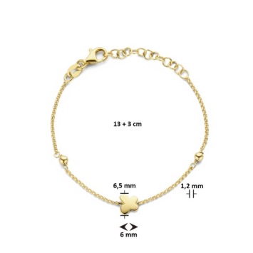 Goldplated baby armbandje met vlinder