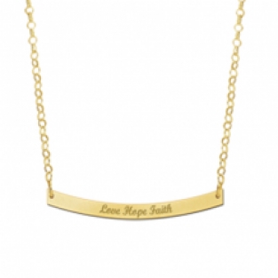 Gouden Bar naamketting Rond Names4Ever