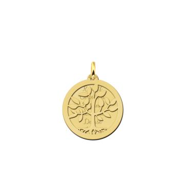 gouden familiehanger stamboom met twee schijven