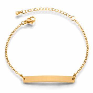 Gouden stalen graveerarmband met jasseron band