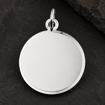 Ronde zilveren hanger 20 mm met persoonlijke gravure