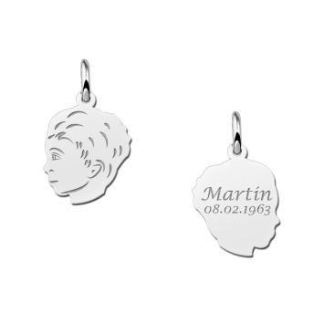 Hanger jongetje met gravure klein zilver Names4ever