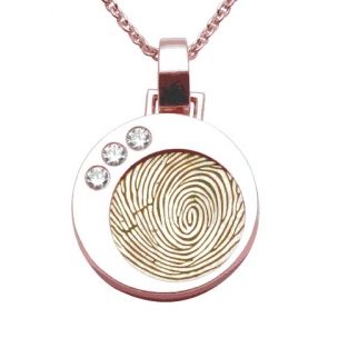 Ketting met vingerafdruk Soulmate Treasure Twinkling geelgoud met roodgoud