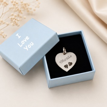 Luxe cadeauverpakking blauw met bedrukking