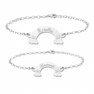 Armbanden set met namen in regenbogen Names4Ever