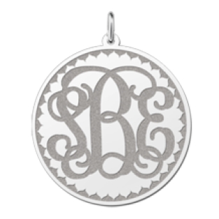 Zilveren Monogram hanger gravure Names4ever