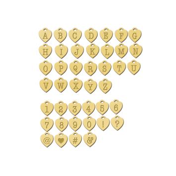 Gouden naamketting met letter hartjes letters cijfers tekens